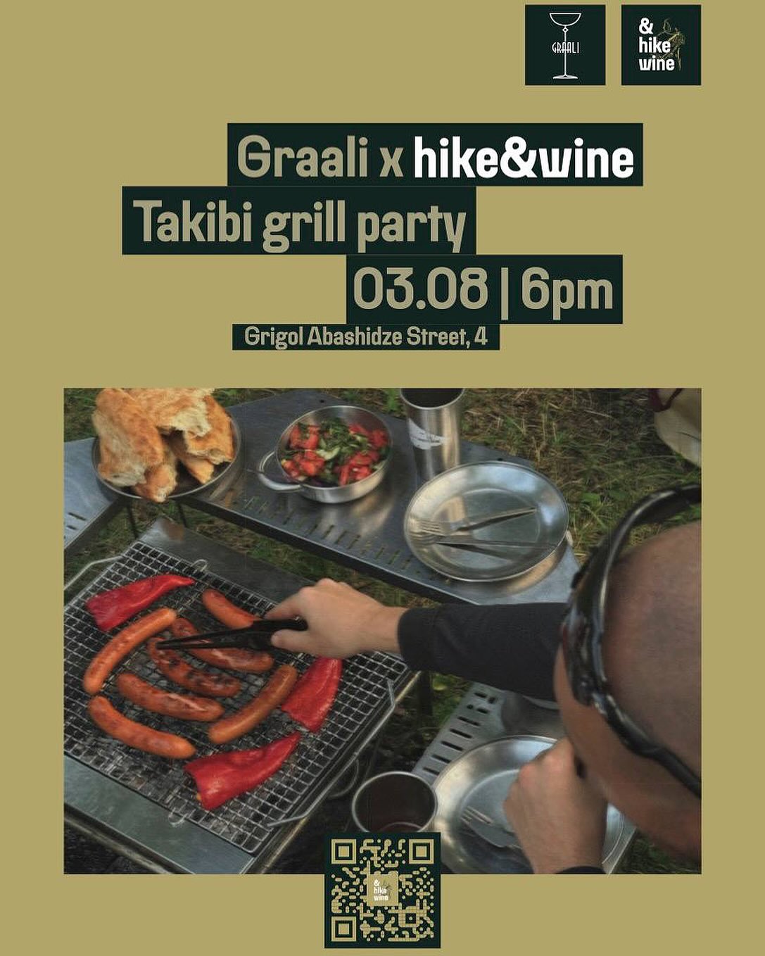Graali and hike wine Takibi grill party
