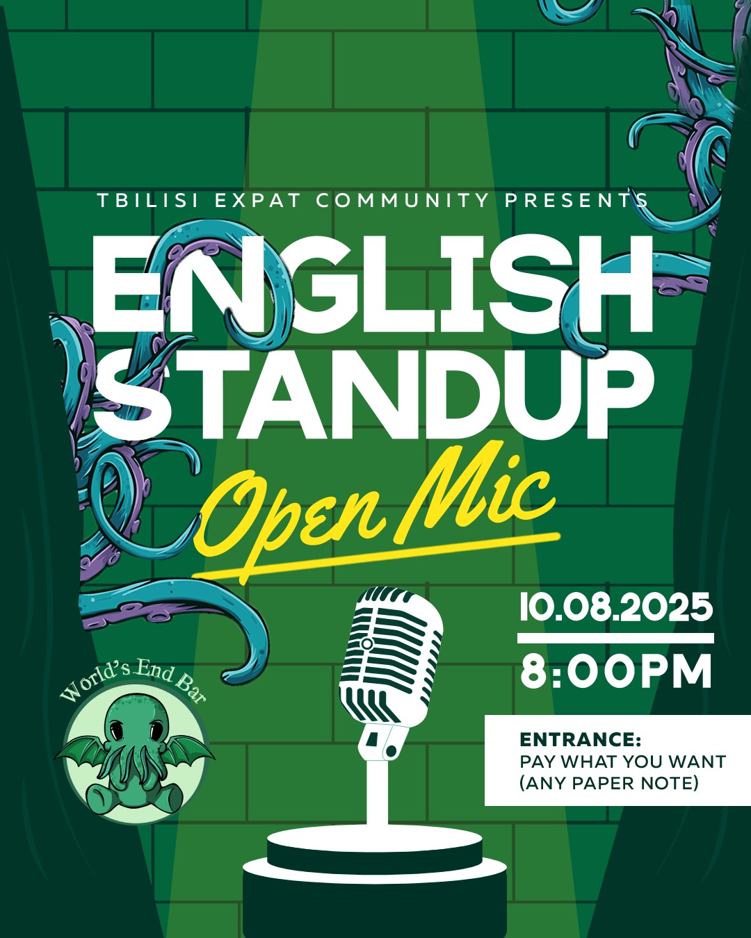 Tbilisi Expat Community Presents Community English Standup Open Mic