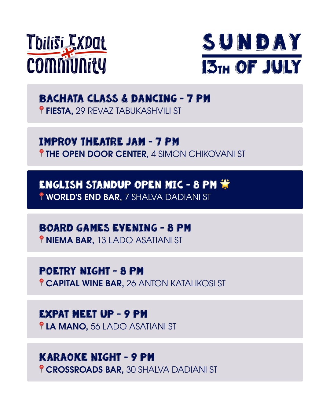 Tbilisi Expat Community Events